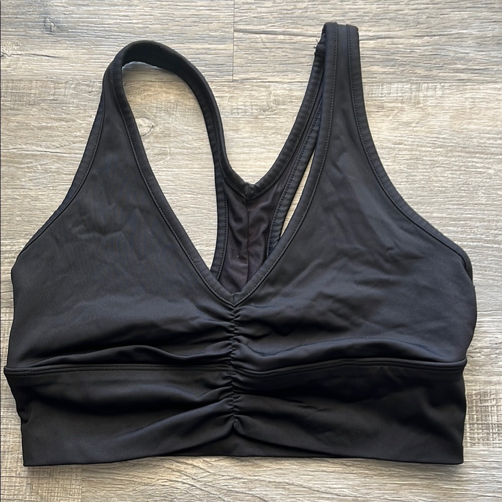 Avia Black Sports Bra with Criss-Cross Detail, Youth Girls Sz L